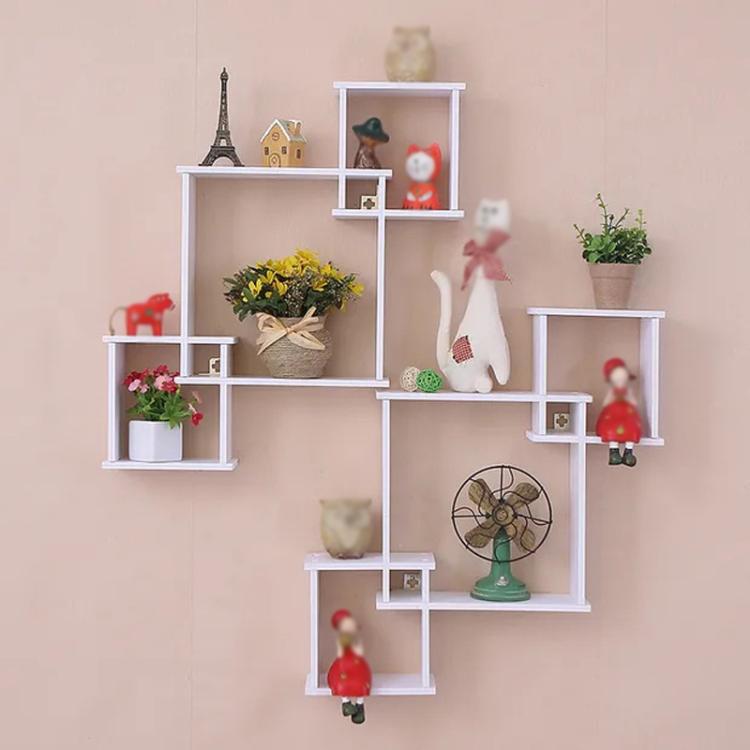 Wall Shelf 3 Square Rack Simple Display Rack Background Wall Decoration Shelf