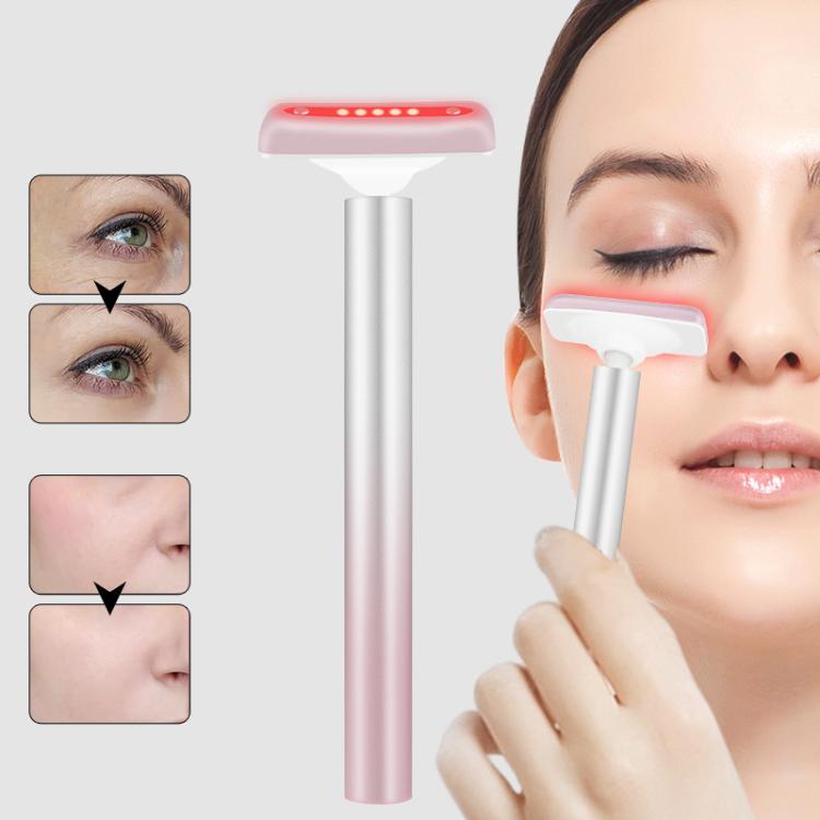 Red Light Facial Wand Eye Neck Massager With Vibrating for Lifting, Dark Circle Reduction