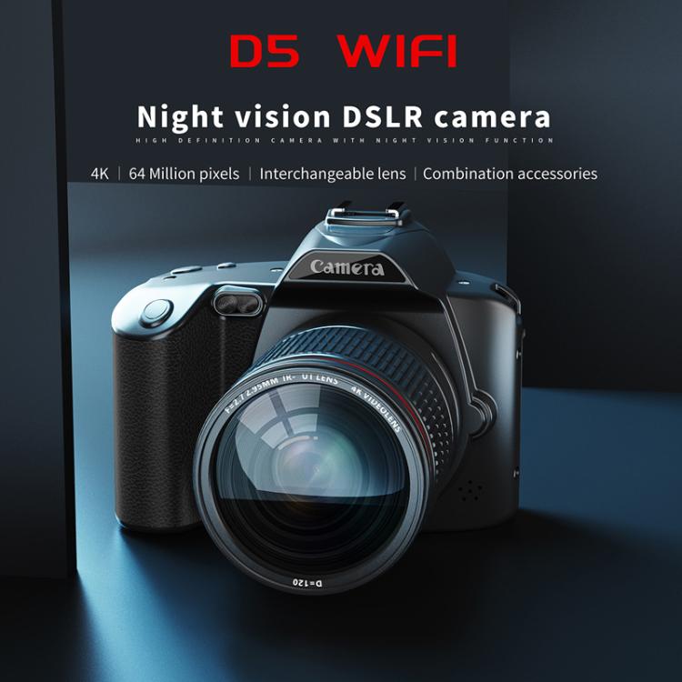D5 HD WiFi Digital Camera 64MP Dual Camera Night Vision Photography Video DV