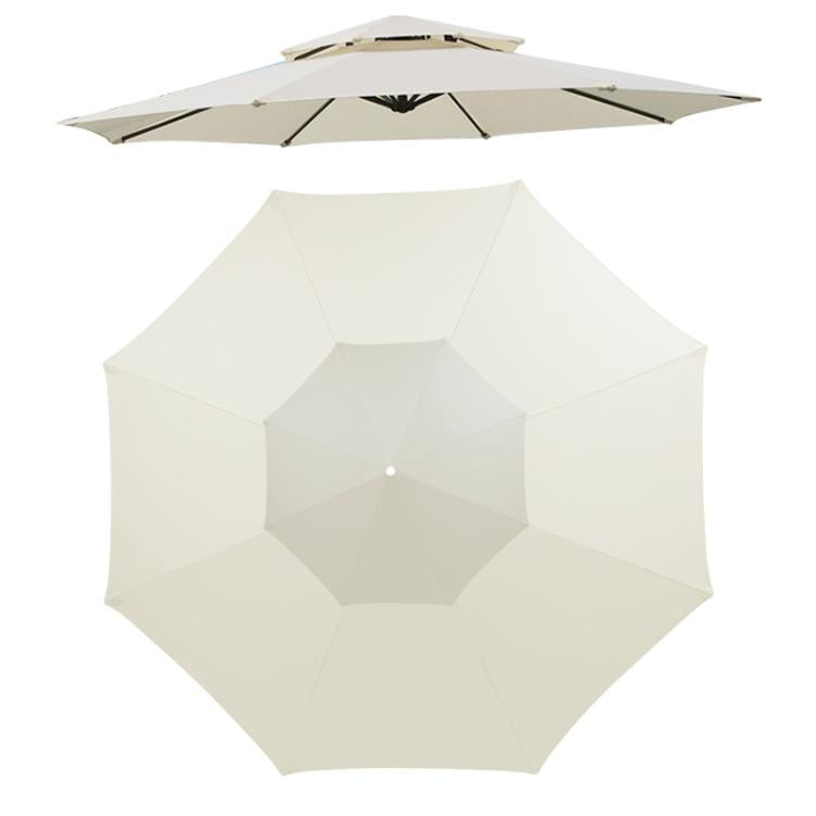 8-Rib Replacement Canopy For Outdoor Patio Umbrella Double Top Waterproof Sunshade Fabric