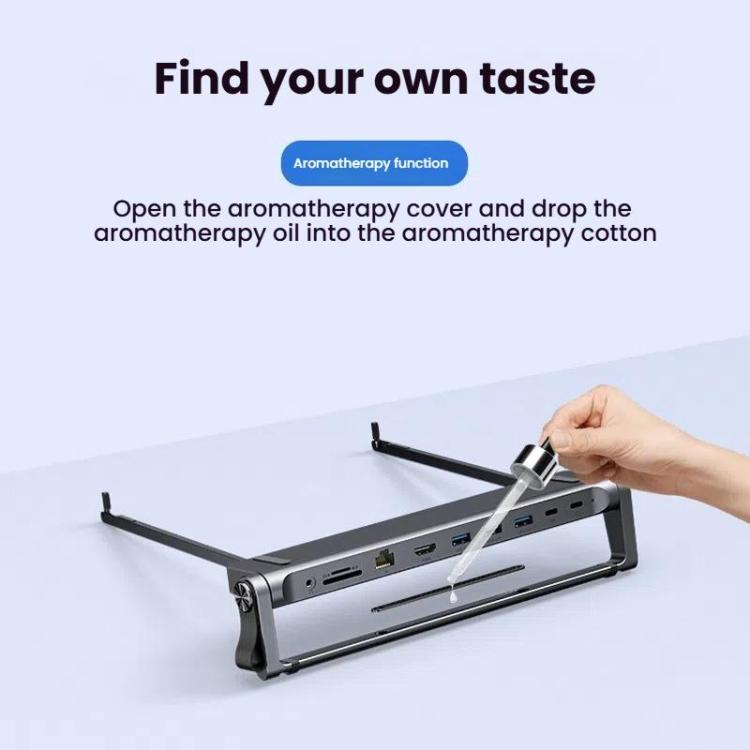 9 In 1 Hub Computer Stand Aluminum Alloy Folding PD Fast Charging With LAN Docking Station Laptop Bracket