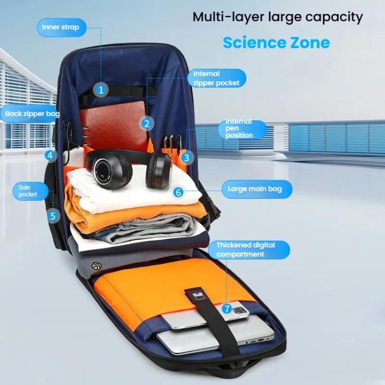 Wiersaam WY1350 Men Anti-Theft Business Backpack Laptop Bag For Travel With Password Lock