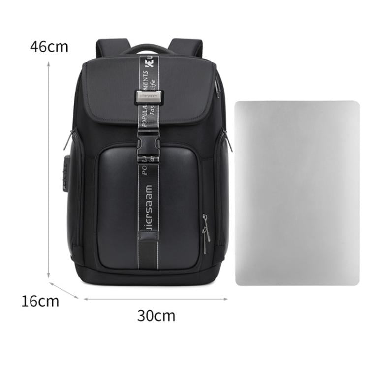 Wiersaam WY1200 Men Waterproof Anti-Theft Business Backpack Multiple Organizer Compartments, WY1200 Black