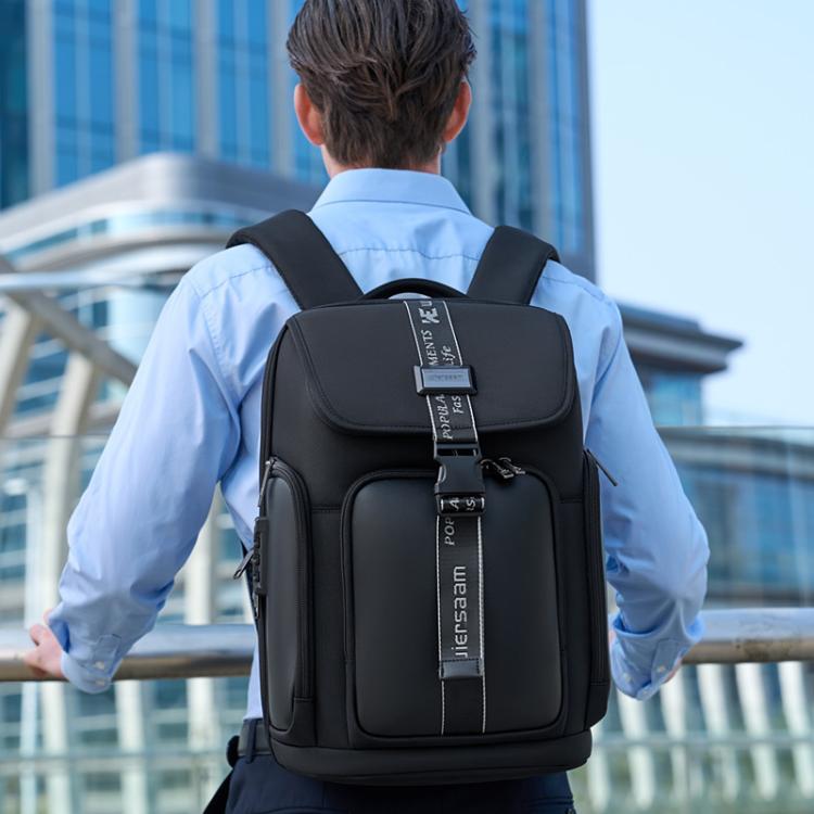 Wiersaam WY1200 Men Waterproof Anti-Theft Business Backpack Multiple Organizer Compartments, WY1200 Black