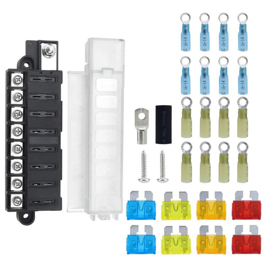 Automotive 8-way Fuse Box Terminal Block With Transparent Cover