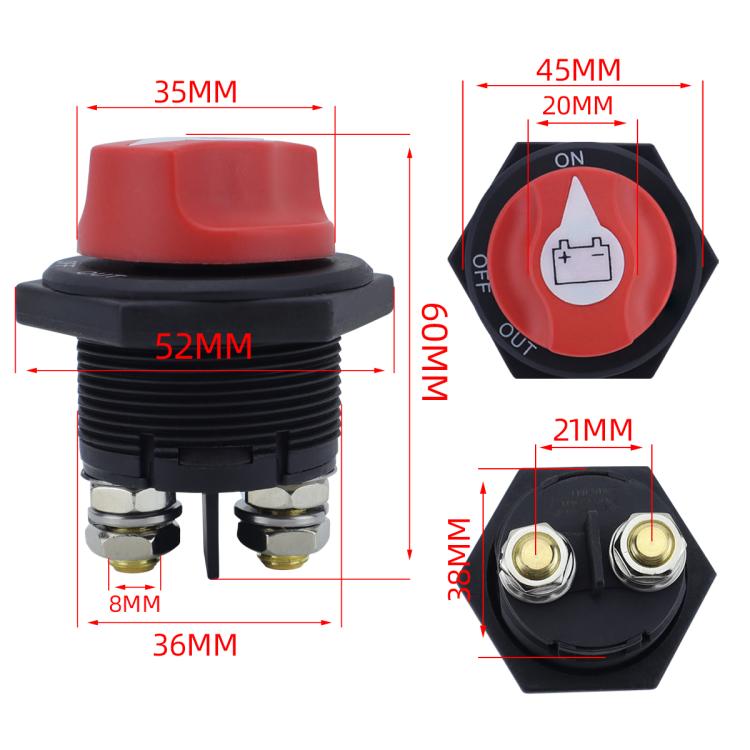 200A DC Brass Conductive RV Yacht Leak-proof Battery Switch