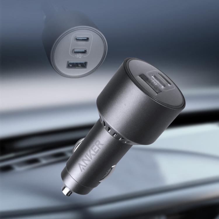 ANKER A2737 167.5W Dual Type-C+UAB-A 3 Ports Car Charger Cell Phone PD Fast Charger