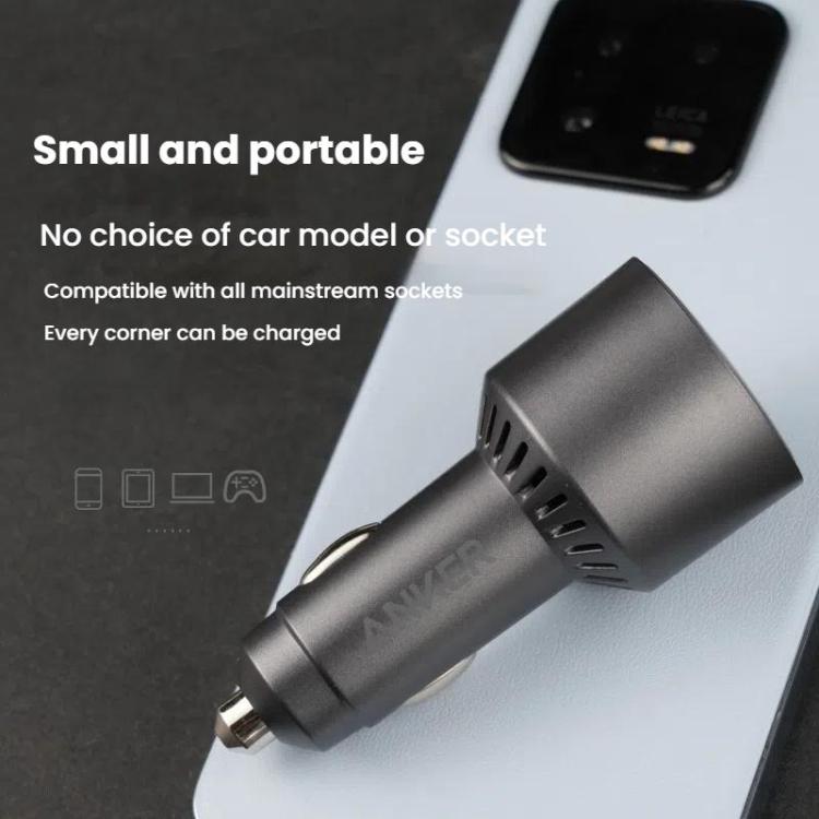 ANKER A2737 167.5W Dual Type-C+UAB-A 3 Ports Car Charger Cell Phone PD Fast Charger