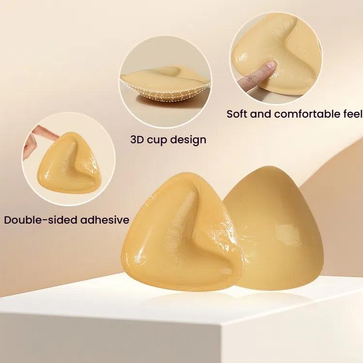 Double-Sided Silicone Thickened Inserts Gather Triangle Breast Pads