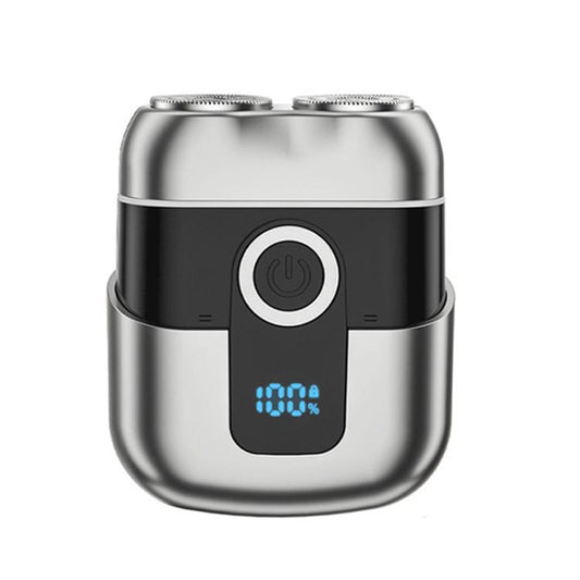 Portable Mini Dual Head Electric Shaver for Men - LCD Display, Floating Blades, Waterproof, USB-C Rechargeable