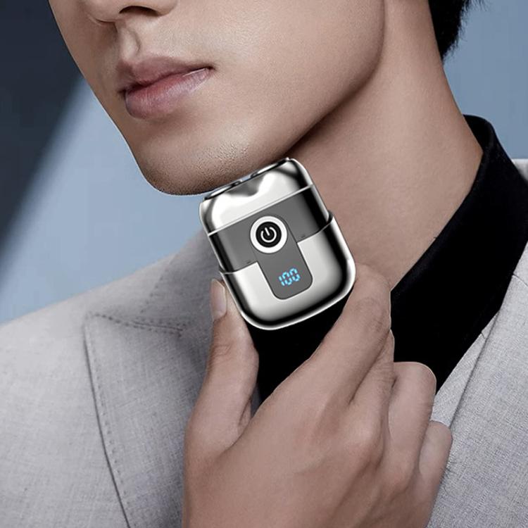 Portable Mini Dual Head Electric Shaver for Men - LCD Display, Floating Blades, Waterproof, USB-C Rechargeable