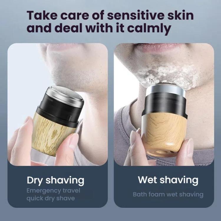Wood Grain Electric Shaver Rechargeable Men Shaver with 6 Stainless Steel Blades, Waterproof Washable Head & High-Power Motor for Smooth Shaving, 2207