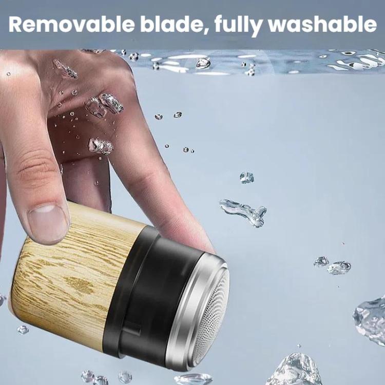 Wood Grain Electric Shaver Rechargeable Men Shaver with 6 Stainless Steel Blades, Waterproof Washable Head & High-Power Motor for Smooth Shaving, 2207