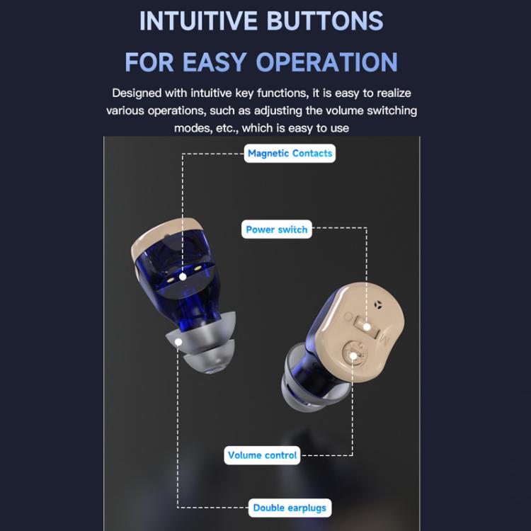 Elderly Hearing Aids In-Ear Sound Amplifier Stand-Alone Sound Collector Invisible Hearing Aids