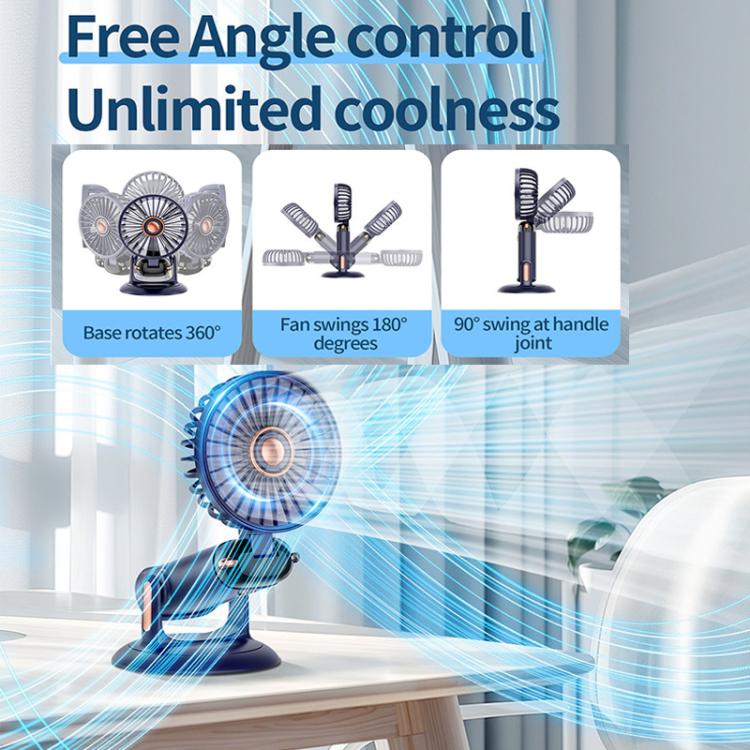 360-Degree Rotation Foldable Handheld Desk Fan Wall Mounted Rechargeable Portable Mini Fan