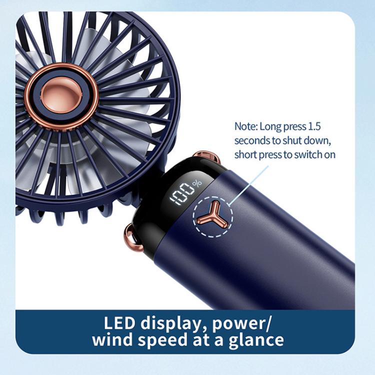 360-Degree Rotation Foldable Handheld Desk Fan Wall Mounted Rechargeable Portable Mini Fan