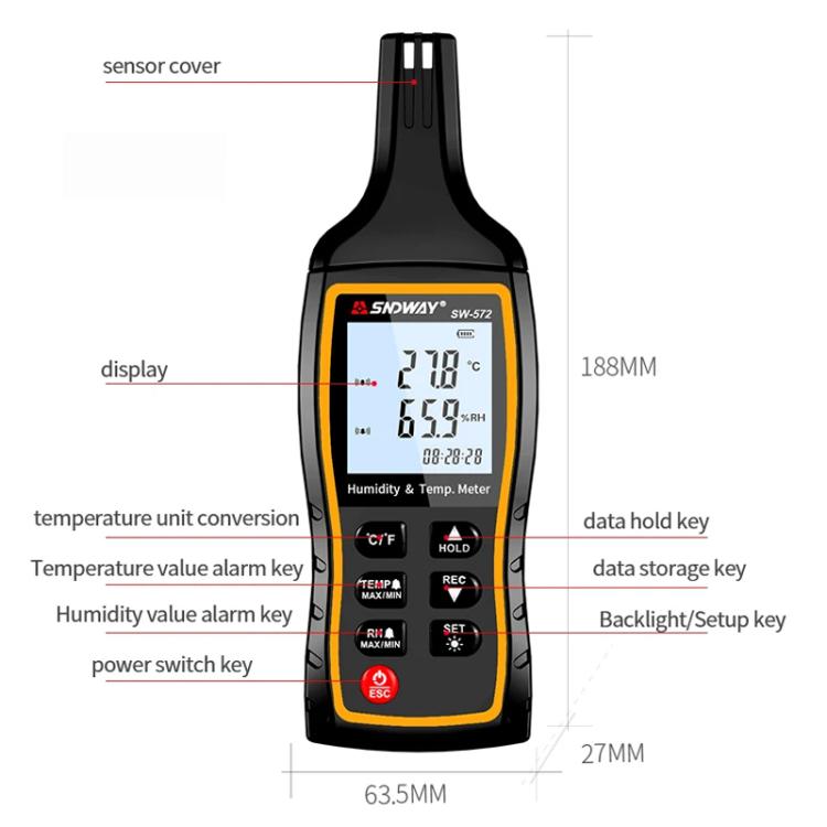 Handheld Digital Temperature Humidity Meter High Sensitivity Temperature Humidity Meter