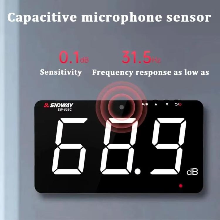 9.6 inch Wall Mounted Decibel Meter Large Screen Environmental Noise Monitor