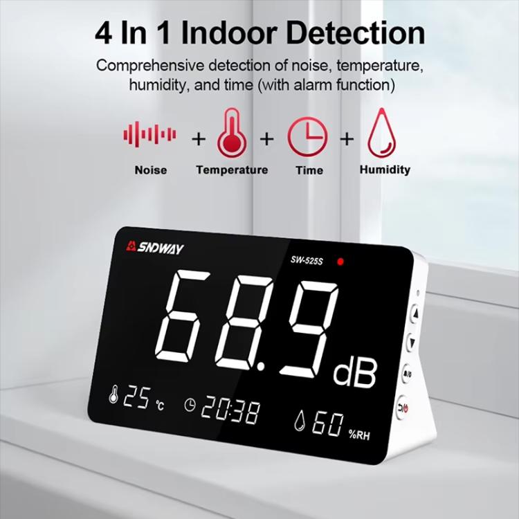 Desktop Noise Meter Temperature and Humidity Meter Decibel Meter Environmental Noise Monitor