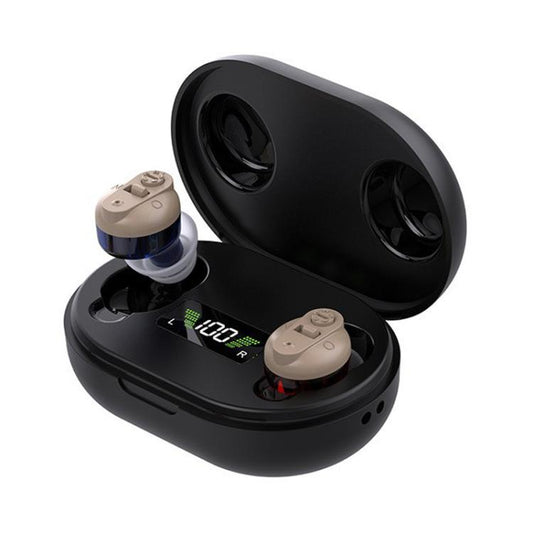 Elderly Hearing Aids Invisible Sound Amplifier Noise Reduction Collector With Digital Display Charging Compartment