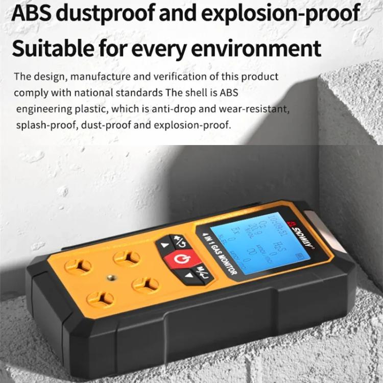 SNDWAY SW7500A 4 In 1 Gas Detector Combustible Gas Oxygen Hydrogen Sulfide Toxic and Harmful Detection Explosion-proof