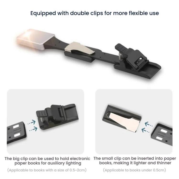 Portable Clip Book Lamp Mini Desk Lamp Learning Reading Rechargeable Clip Bookmark Light