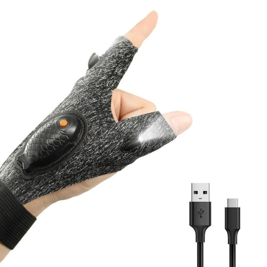 Night Riding Lighting Car Repair Fish Rechargeable LED Light Gloves