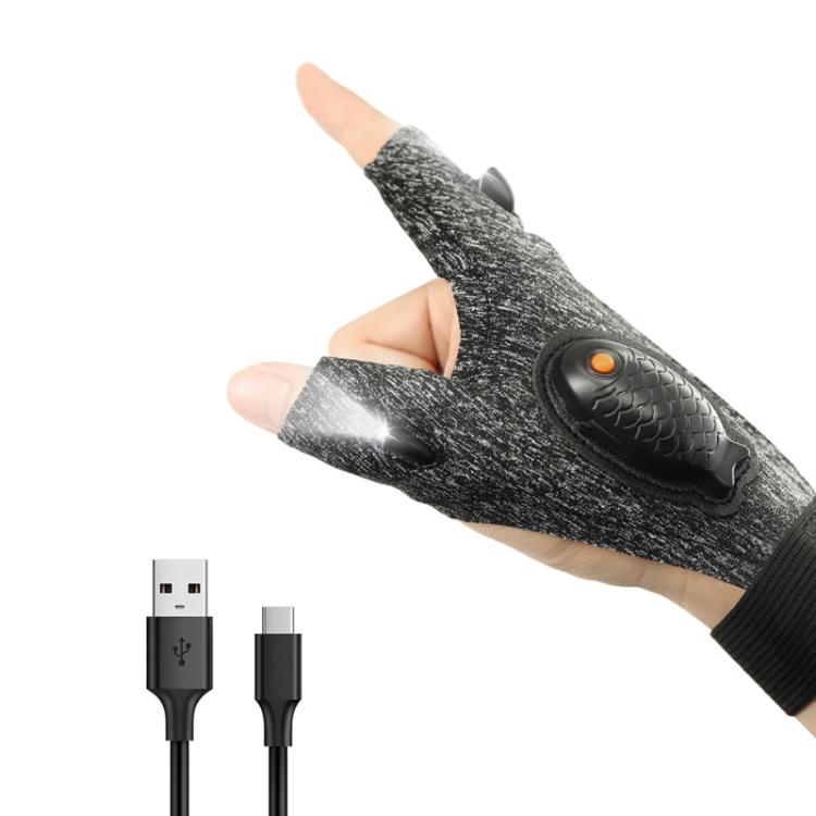 Night Riding Lighting Car Repair Fish Rechargeable LED Light Gloves