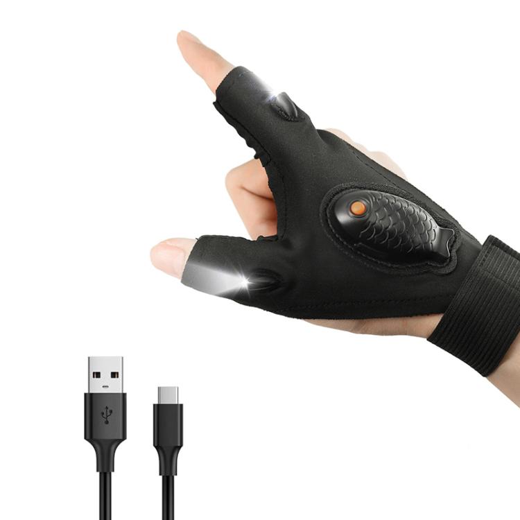 Night Riding Lighting Car Repair Fish Rechargeable LED Light Gloves