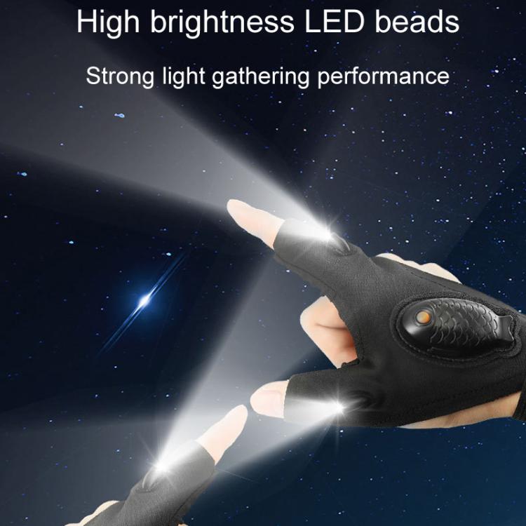 Night Riding Lighting Car Repair Fish Rechargeable LED Light Gloves