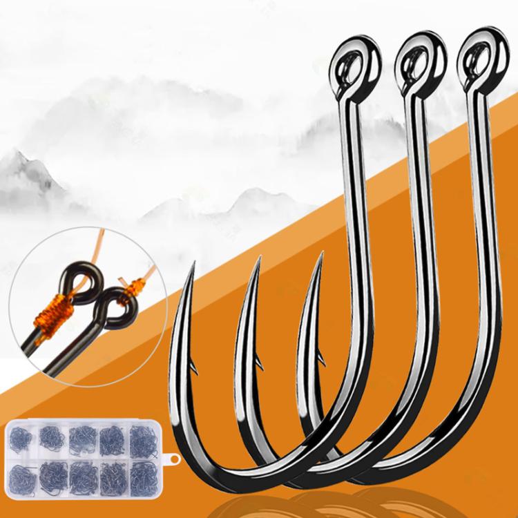 HENGJIA FH032 3-12# Outdoor Fishing Single Hook With Ring