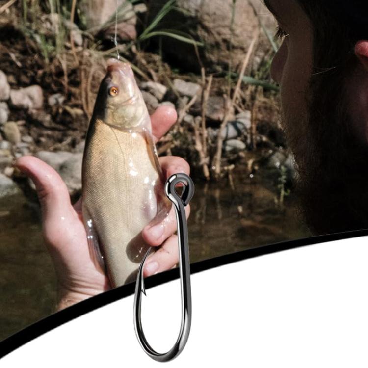 HENGJIA FH032 3-12# Outdoor Fishing Single Hook With Ring