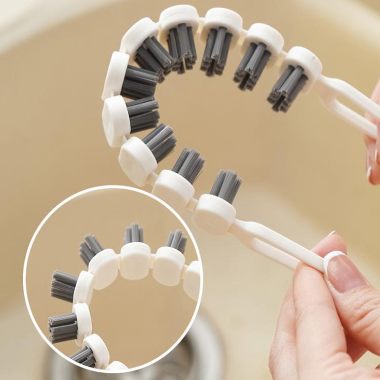 2pcs Bendable Multifunctional Crevice Brush Bathroom Faucet Brush Kitchen Cleaning Brush