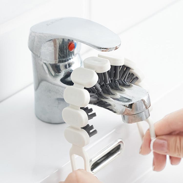 2pcs Bendable Multifunctional Crevice Brush Bathroom Faucet Brush Kitchen Cleaning Brush