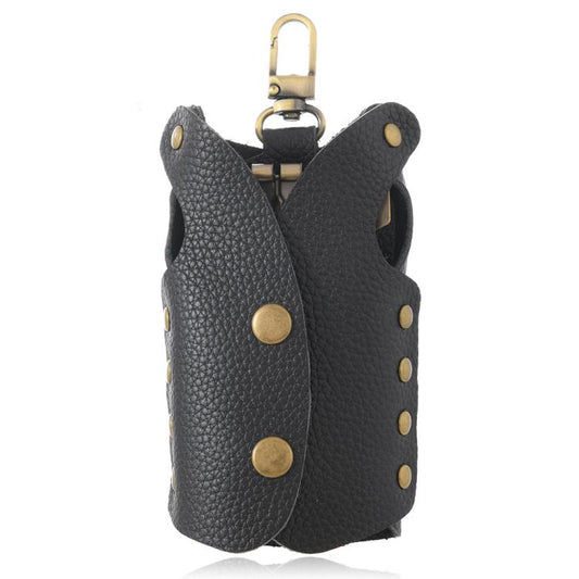 Clothing-Shaped Vintage Pebble Grain Leather Key Holder Keychain With Studded Design