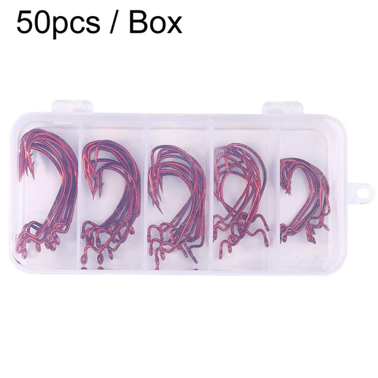 HENGJIA FH013 50pcs / Box Outdoor Fishing Cranked Stripers Hook Set