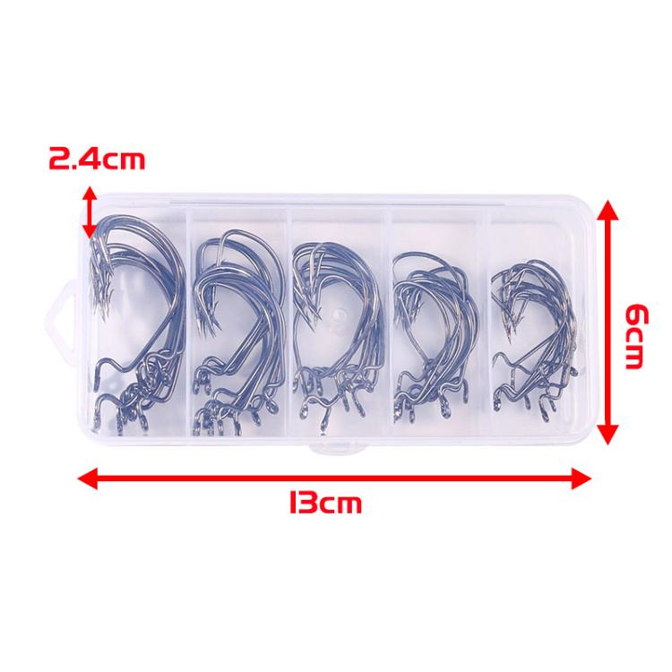 HENGJIA FH013 50pcs / Box Outdoor Fishing Cranked Stripers Hook Set