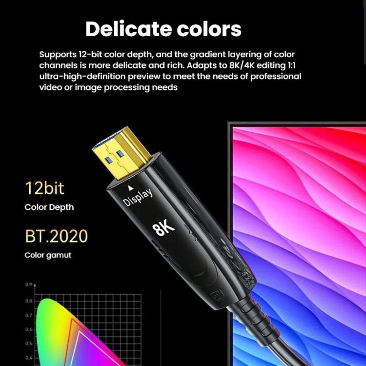 DTECH DT-HF8005 8K 60Hz HDMI 2.1 Fiber Optic Cable Dolby Atmos, EARC For PS5, Xbox, Home Theater, Gaming Monitor