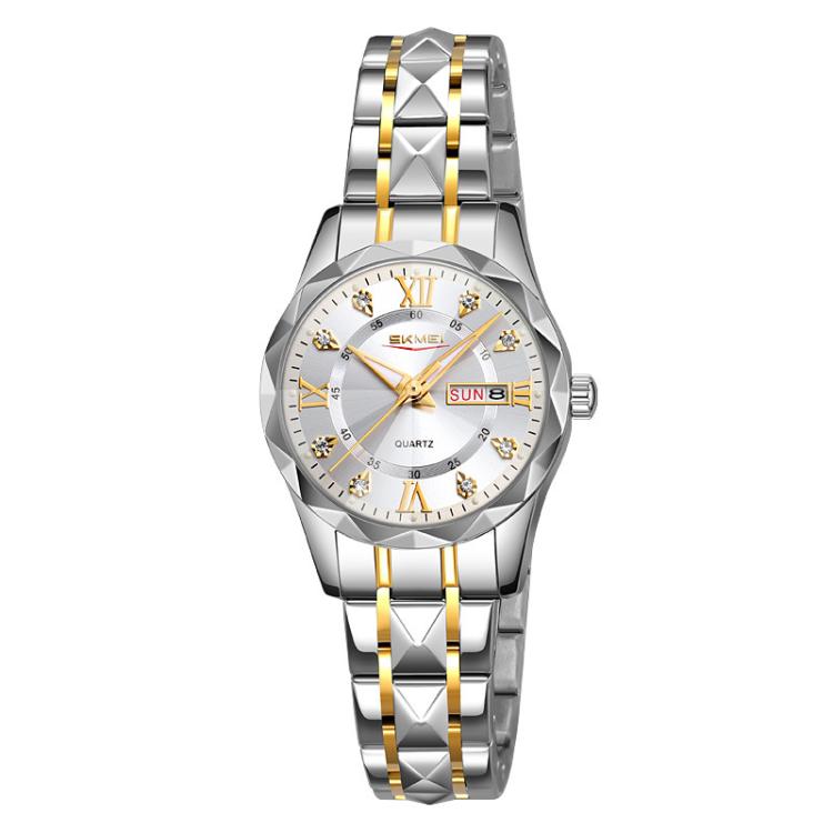 SKMEI Business Casual Watches Diamond Case Luminous Waterproof Quartz Watch