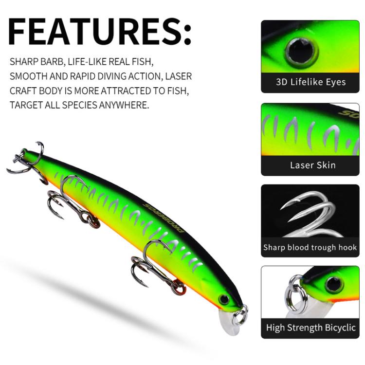 PROBEROS DW622 12.5cm-16g Submerged Minnow Lure All-Purpose Sea Fishing Plastic Bionic Hard Bait