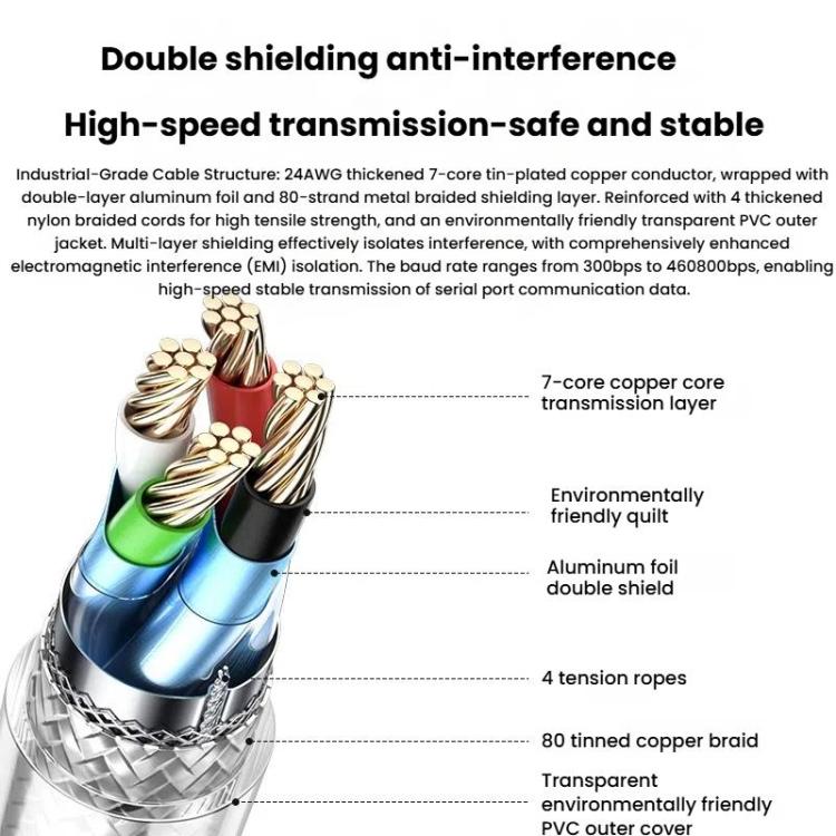 DTECH  DT-5011 USB 2.0 to RS232 Serial Adapter Cable, FT232 & ZT213 Dual-Chip with LED Indicator