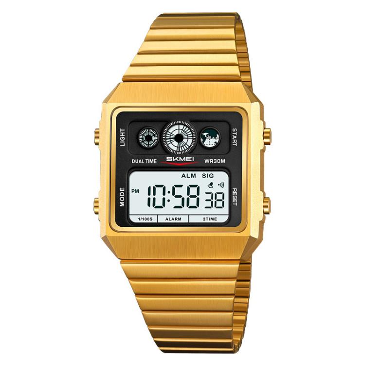 SKMEI 2450 Men Business Multifunctional Watch Casual Waterproof Square Electronic Watch