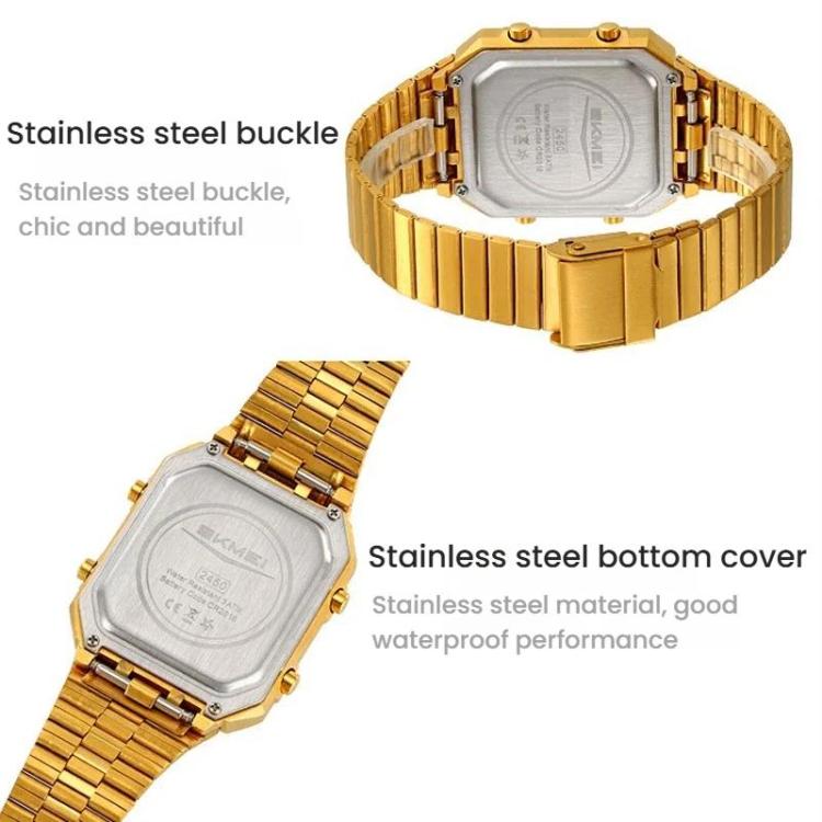 SKMEI 2450 Men Business Multifunctional Watch Casual Waterproof Square Electronic Watch