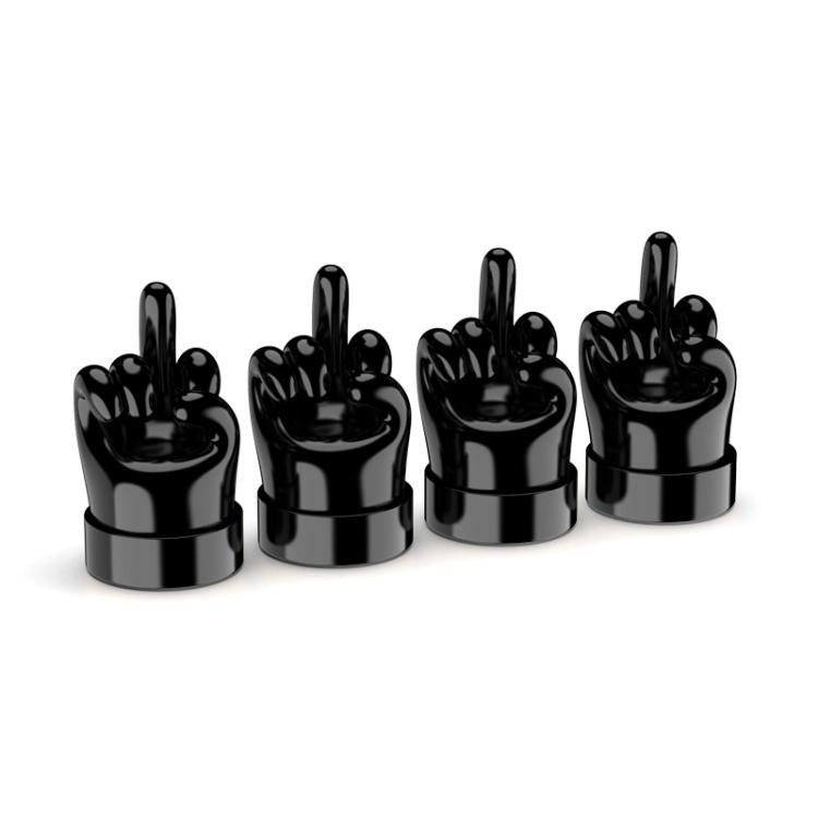 4pcs /Set Car Gesture Valve Tire Decorative Rubber Cap