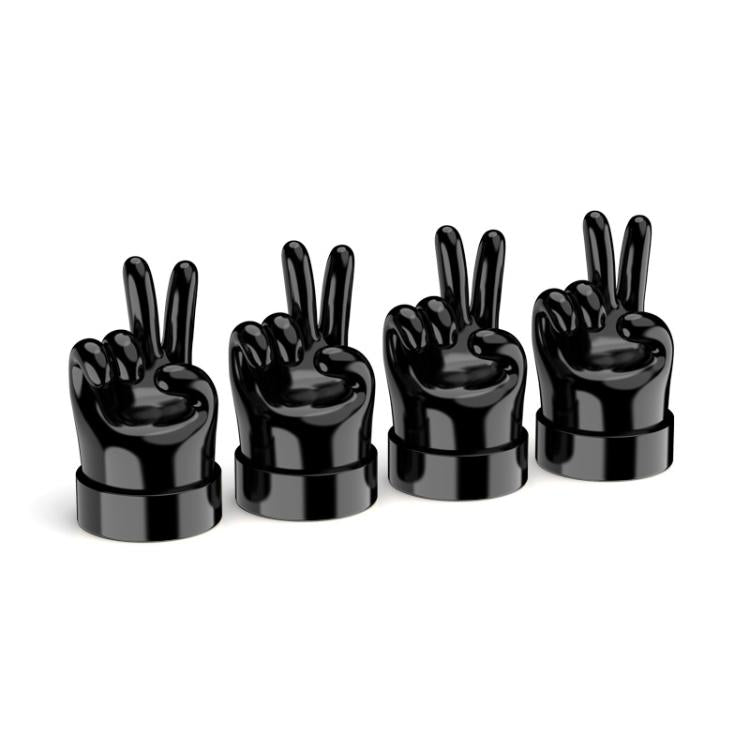 4pcs /Set Car Gesture Valve Tire Decorative Rubber Cap