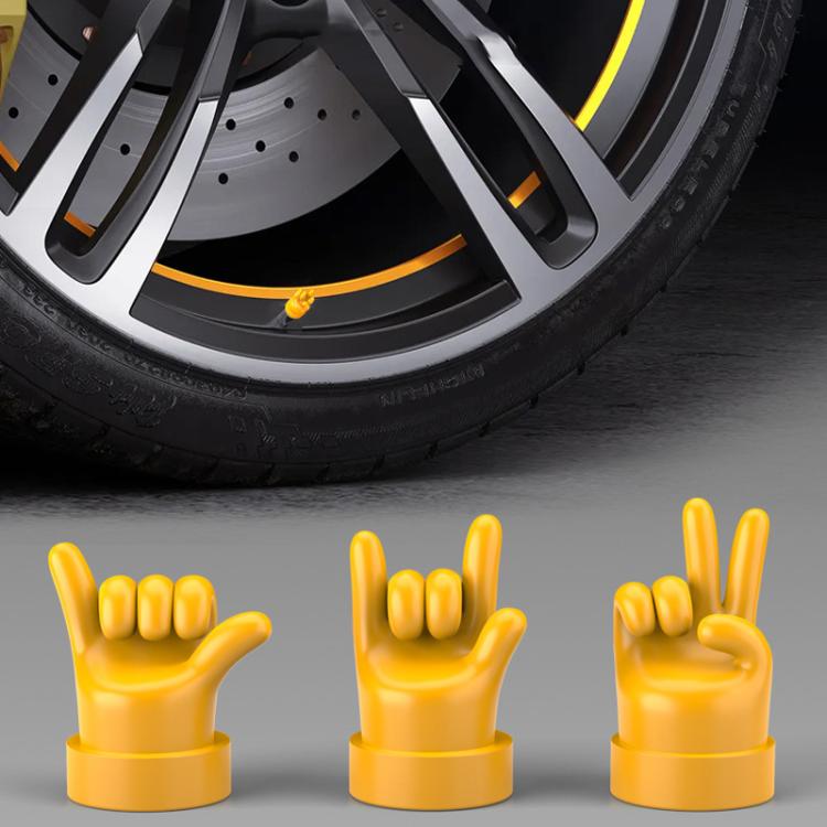 4pcs /Set Car Gesture Valve Tire Decorative Rubber Cap