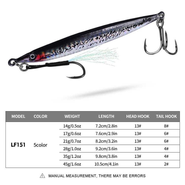 PROBEROS LF151 Long-Distance Casting Sinking Lure 3D Fast-Draw Sea Fishing Mackerel Hook