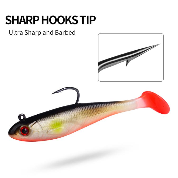 5pcs / Set T-Tail Lua False Bait Single Hook Full Swimming Submerged Imitation Soft Lure