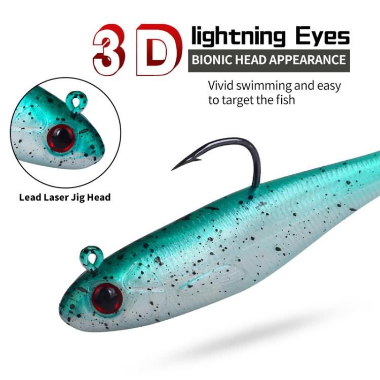 5pcs / Set T-Tail Lua False Bait Single Hook Full Swimming Submerged Imitation Soft Lure