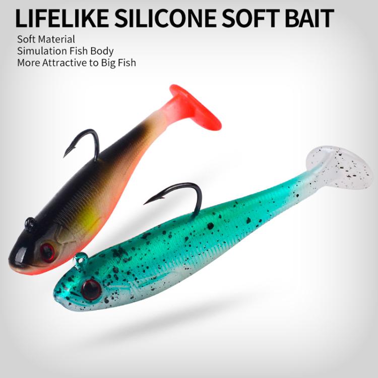 5pcs / Set T-Tail Lua False Bait Single Hook Full Swimming Submerged Imitation Soft Lure